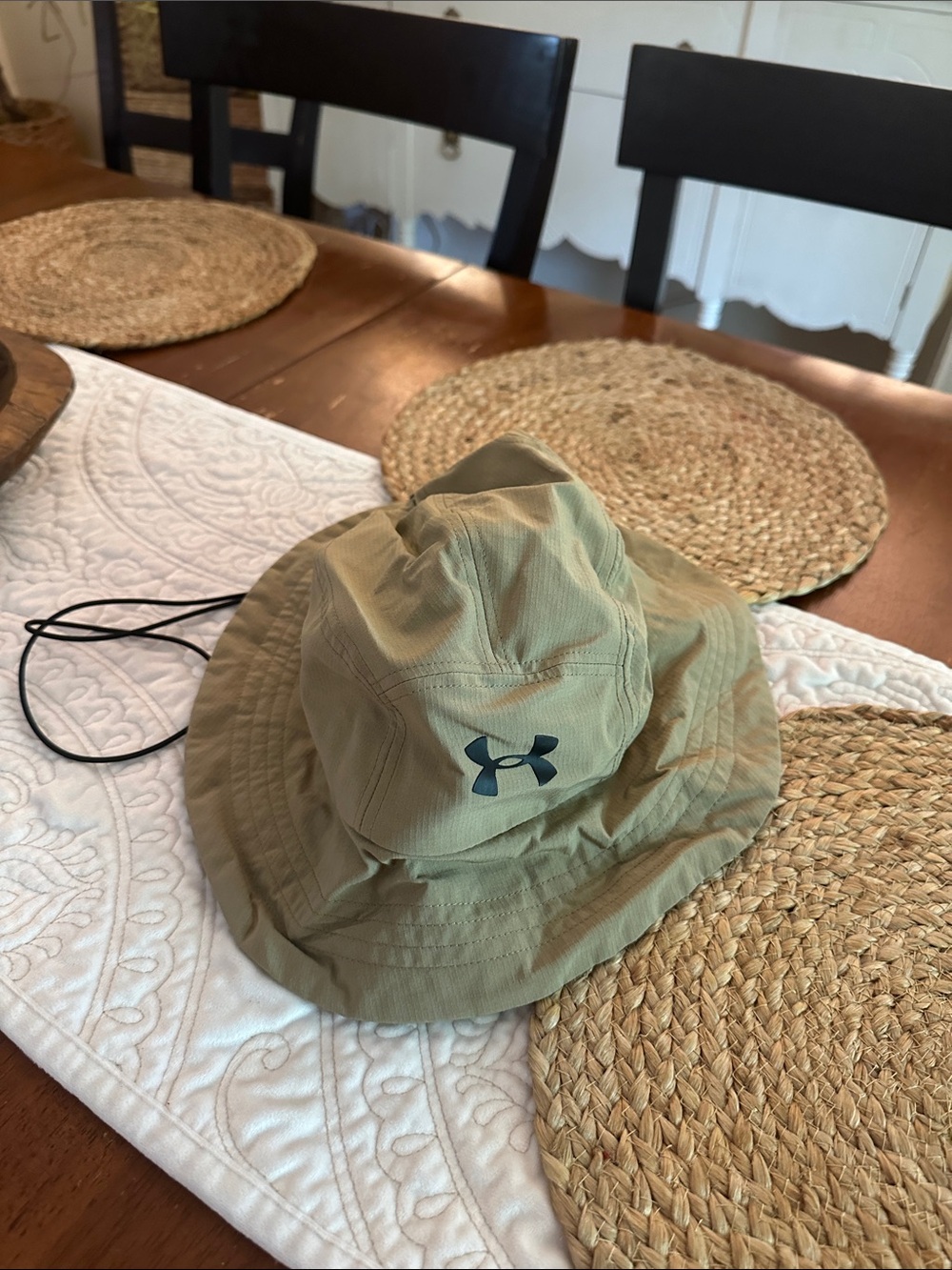 Under Armour Kids Olive Bucket Hat with Chin Cord